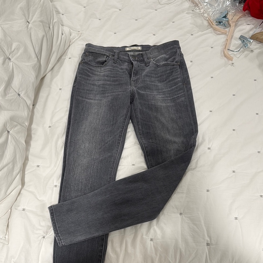 Madewell Skinny Jeans Gray Washed Texture